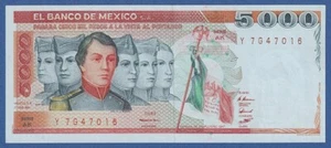 MEJICO / MEXICO -- 5000 PESOS ( 27.1.1981 ) -- UNC -- SERIE AK -- PICK 77a . - Picture 1 of 2