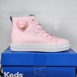 Size 12 Little Kids - KEDS Triple Up Hightop Glitter Heart Patch - Pink - Picture 1 of 9