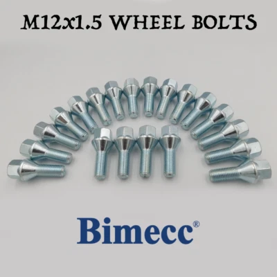 Pernos de rueda M12x1,5, 26 mm Bimecc (plata) x 20 para Saab 9-3, 9-5, 93, 95 Foto 1 de 4