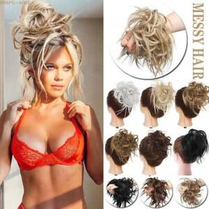 Curly Messy Bun Hair Piece Scrunchie Updo Cover Hair Extensions Real As Human US