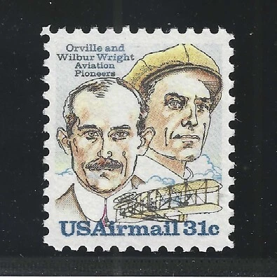 U.S. STAMP #C91  --- 31c WRIGHT BROTHERS  AIRMAIL — XF  -- MINT -- GRADED 90 - Image 1 of 2