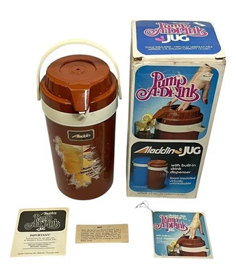 Termo de colección Aladdin Pump A Drink dispensador de 1/2 galón aislado de óxido 2L CIB Foto 1 de 4