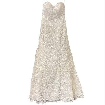 David’s Bridal Monique Luo Wedding Dress Size 8 Style CRL538 Ivory - Image 1 of 4