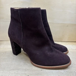 Clarks Cushion Plus lila Wildleder-Stiefeletten mit Absatz Damengröße 6 D-Absätze Schuhe - Bild 1 von 16