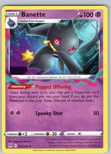 Pokemon TCG Banette SWSH Lost Origin 073/196 Regular Rare Card NM - Picture 1 of 2