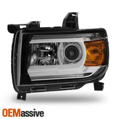For 2015-2022 GMC Canyon Projector Chrome Headlight Driver Left w/ LED DRL Tube - Image 1 of 4