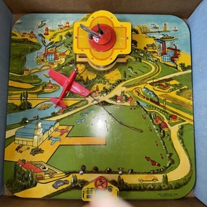 Vintage 1940s or 50s Futurmatic Airport, Tin Litho Wind Up Automatic Toy W/box - Picture 1 of 2