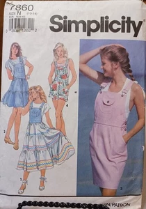 7860 Simplicity SEWING Pattern CUT Misses 10-14 jumper shorts overalls romper - Picture 1 of 2