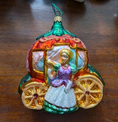 Adorno Cenicienta, Christopher Radko "Noche Encantada" 1997 Vidrio Soplado Foto 1 de 4