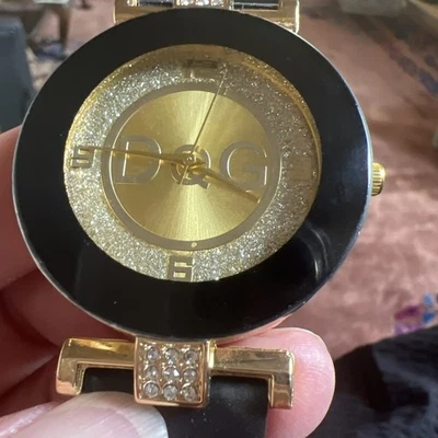 D&G Watch Gold Face “Diamonds Galore” New - Image 1 of 4