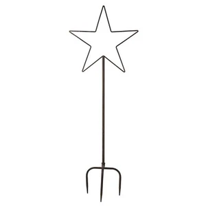 Pequeña estaca de jardín de metal en forma de estrella accesorio rústico bastante nuevo idea de regalo para el hogar - Imagen 1 de 1