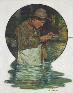 Impresión en lienzo Joseph Francis Kernan atado sobre una mosca 16 x 20 - Imagen 1 de 4