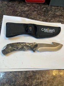 Camille’s Titanium Camo Handled Fixed Blade With Sheaths - Picture 1 of 10