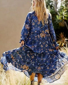 Medium Spell Aurora Gown In Blue -Free People Exclusive - Picture 1 of 8