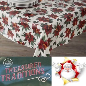🎄Winter Wonder Lane Amaryllis gemusterte Tischdecke 52" x 52" 🌟Preiswert🌟 - Bild 1 von 2