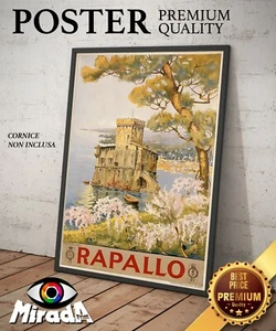 Kopie D' Autor Poster Plakat Vintage Rapallo Genua Ligurien Meer - Bild 1 von 3
