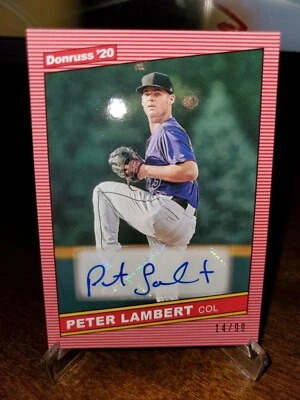2020 DONRUSS PETER LAMBERT AUTO 1986 RETRO SIGNATURES RED /99 AUTOGRAPH ROCKIES - Image 1 of 2