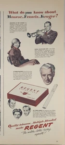 1944 Regent sigarette king size pubblicità vintage Monroe Francis Kruger - Foto 1 di 2