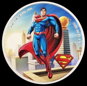 🇺🇸 2023 3oz Superman ManofSteel Silver Coin Barbados DC 150 MINTED INTHE WORLD - Picture 1 of 4