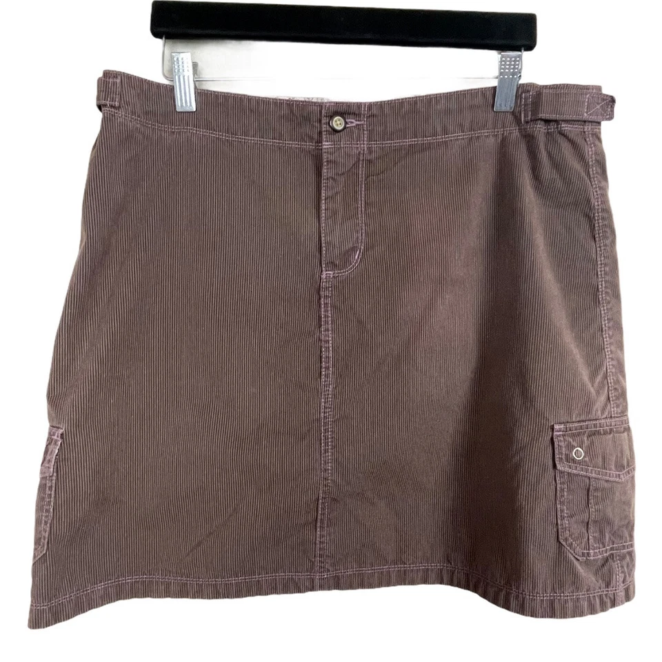 Falda corta Horny Toad para mujer talla 12 marrón a rayas línea A Foto 1 de 4