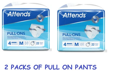 Attends Pull Ons 3 Pants - Medium - 2 x Packs of 22 - Incontinence 4 M Pull ons - Image 1 of 4