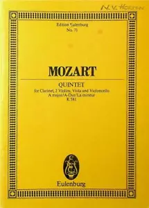 Mozart Clarinet Quintet K-v. 581 Mini Score No. 71 - Picture 1 of 3