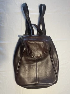 Vintage PIEL Leather Mini Backpack Dark Brown - Picture 1 of 7