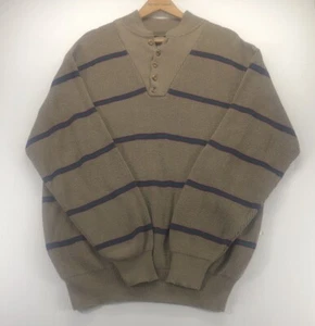 Vintage Alps robuster Outdoor Pullover Knopfpullover gestreift XL braun - Bild 1 von 8