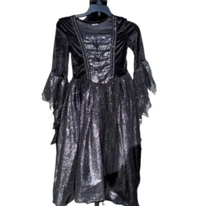 Spirit Kostüm Mädchen Kleid schwarz und silber Größe S - Bild 1 von 8
