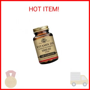 Solgar Vitamin D3 (Cholecalciferol) 25 mcg (1000 IU) - Helps Maintain Healthy Bo - Picture 1 of 2