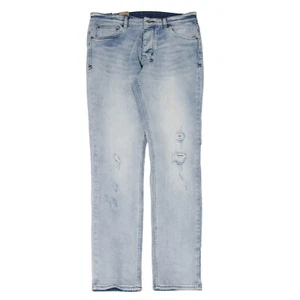Jeans uomo Ksubi 31x32 blu lavaggio chitch slim fit cotone elasticizzato denim invecchiato - Foto 1 di 9