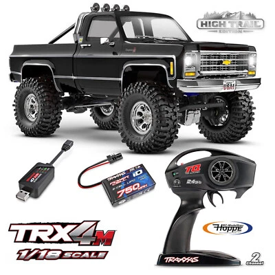 TRAXXAS TRX-4M Chevy K10 4X4 Sollevato Nero 1/18 Crawler RTR TRX97064-1BLK - Immagine 1 di 4