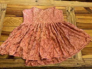 NEW Top Drawer by Daisy Corsets Sexy Pink Strapless Lace Dress Plus Size 6X - Picture 1 of 10