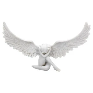 Wings of Redemption Angel Figurine White 3D Resin Statue Decor Bedroom Art work - Picture 1 of 10