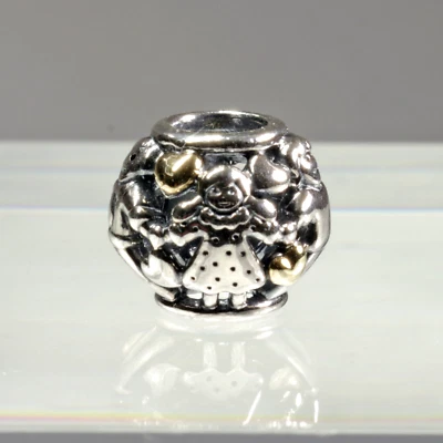 NEW Pandora "Family Forever" Charm/Sterling Silver & 14K Gold #791040 RETIRED - Image 1 of 4