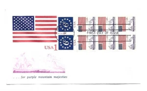 1893a 18c Flag/Mountain booklet pane of 8, Andrews FDC - Picture 1 of 1
