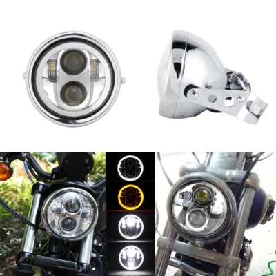 5.75" LED Headlight Housing Bucket Bracket For Yamaha V-Star XVS 650 950 1100 Foto 1 de 4