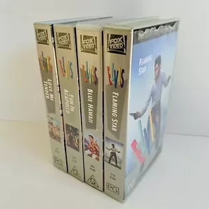 4x Elvis VHS Tapes Flaming Star Blue Hawaii Fun In Acapulco Love Me Tender - Picture 1 of 4