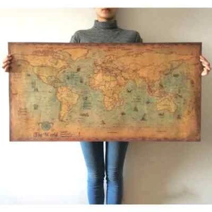 71*36cm Europa Poster Deko Vintage Journal Poster Retro Globus Poster Perso - Bild 1 von 4