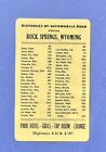 1940 Rock Springs, Wyoming Park Hotel - Grill, Lounge,Tap Room - Pocket Calendar