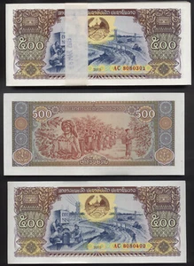 Originalbündel 100 notes: ORIGINAL BUNDLE LAOS, BANKNOTE 500 KIP 2015 P 31b PACK - Picture 1 of 1