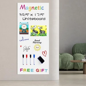 Magnetic Whiteboard Contact Paper for Wall, 39.5" x 17.5" White Board Wall De... - Picture 1 of 7