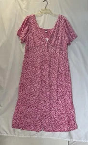 Maxi abito OLD NAVY floreale manica svolazzante schiena smoked rosa bianco lusinghiero XL - Foto 1 di 9