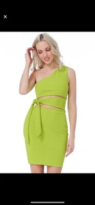 Holiday Party Festival Evening Neon Cut Out Mini Dress Size 10 - Picture 1 of 8