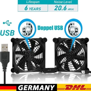 Podwójny wentylator PC Wentylator 124mm PC Wentylator obudowy Wentylator 5V USB DE - Zdjęcie 1 z 16