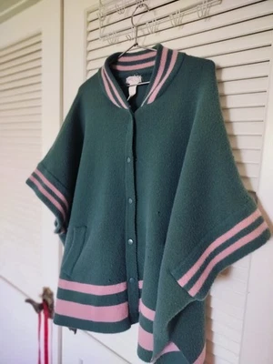 Chaqueta polar Free People para mujer mangas Dolman de gran tamaño talla única verde rosa Foto 1 de 4