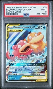 2019 Pokemon Unified Minds Card 35/236 Slowpoke Psyduck Tag Team GX PSA 9 - Picture 1 of 2