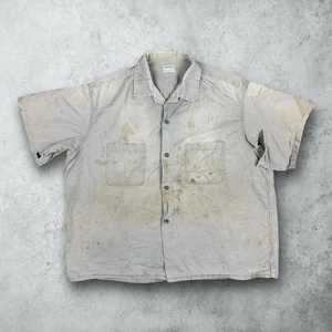 Vintage 50s Hercules Sanforized Loop Collar Cotton Distressed Shirt XL Workwear - Bild 1 von 11