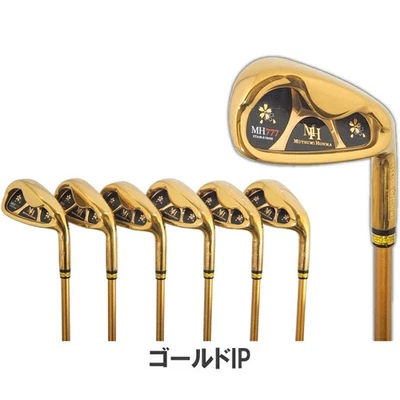 ◼️6pcs◼️ MUTSUMI HONMA MH-777 Gold IP Iron Set 6clubs 5-9,Pw Black One Length R - Image 1 of 4
