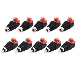 10 Pack Speaker Wire Cable to Audio Male Female RCA Connector Adapter Jack Pl... - Picture 1 of 5